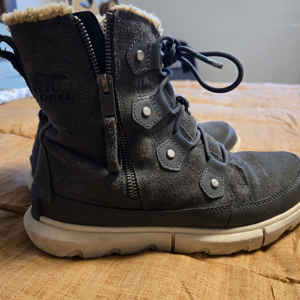 Sorel Gray Winter Boots with Fur Lining